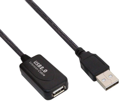 Powertech Καλώδιο Usb Αρσενικό Σε Θηλυκό Με Ενισχυτή Cab-u054 15m, Μαύρο