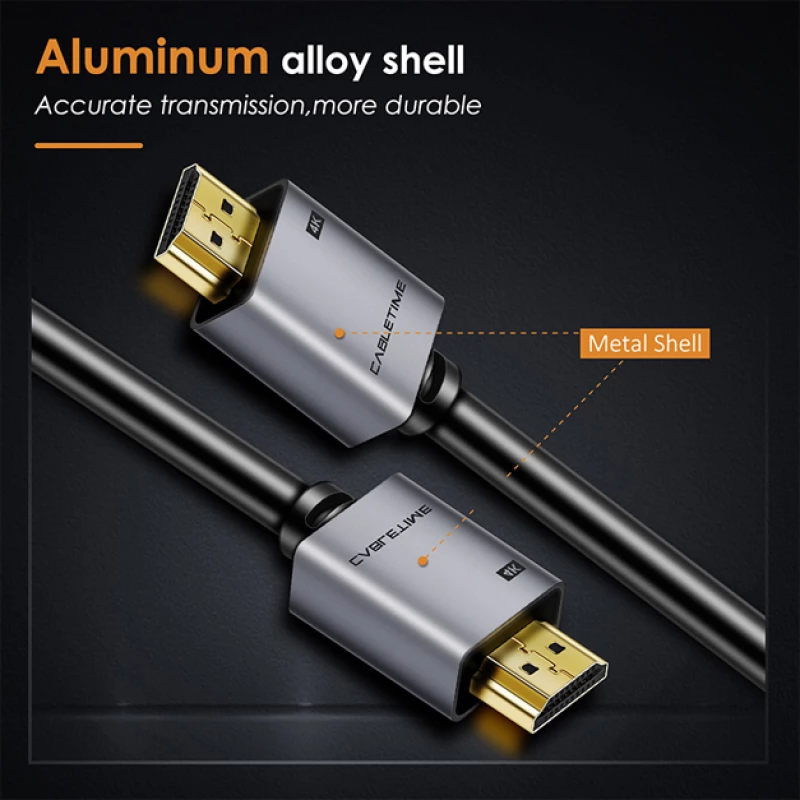 Cabletime Καλώδιο Hdmi 2.0 Av566, 4k/60hz, 3m, Μαύρο