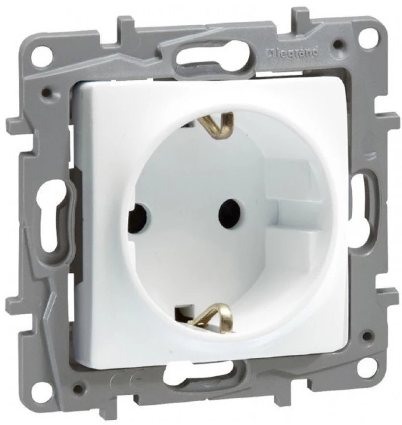 Legrand Πρίζα 2π+γ 764529 Ασφαλείας Λευκή