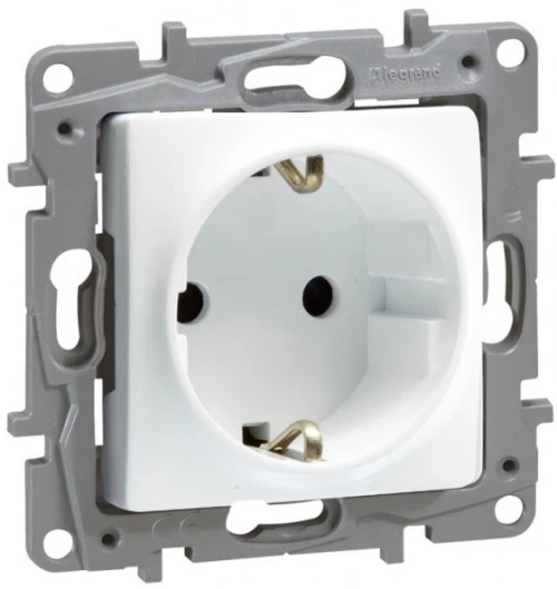 Legrand Πρίζα 2π+γ 764529 Ασφαλείας Λευκή