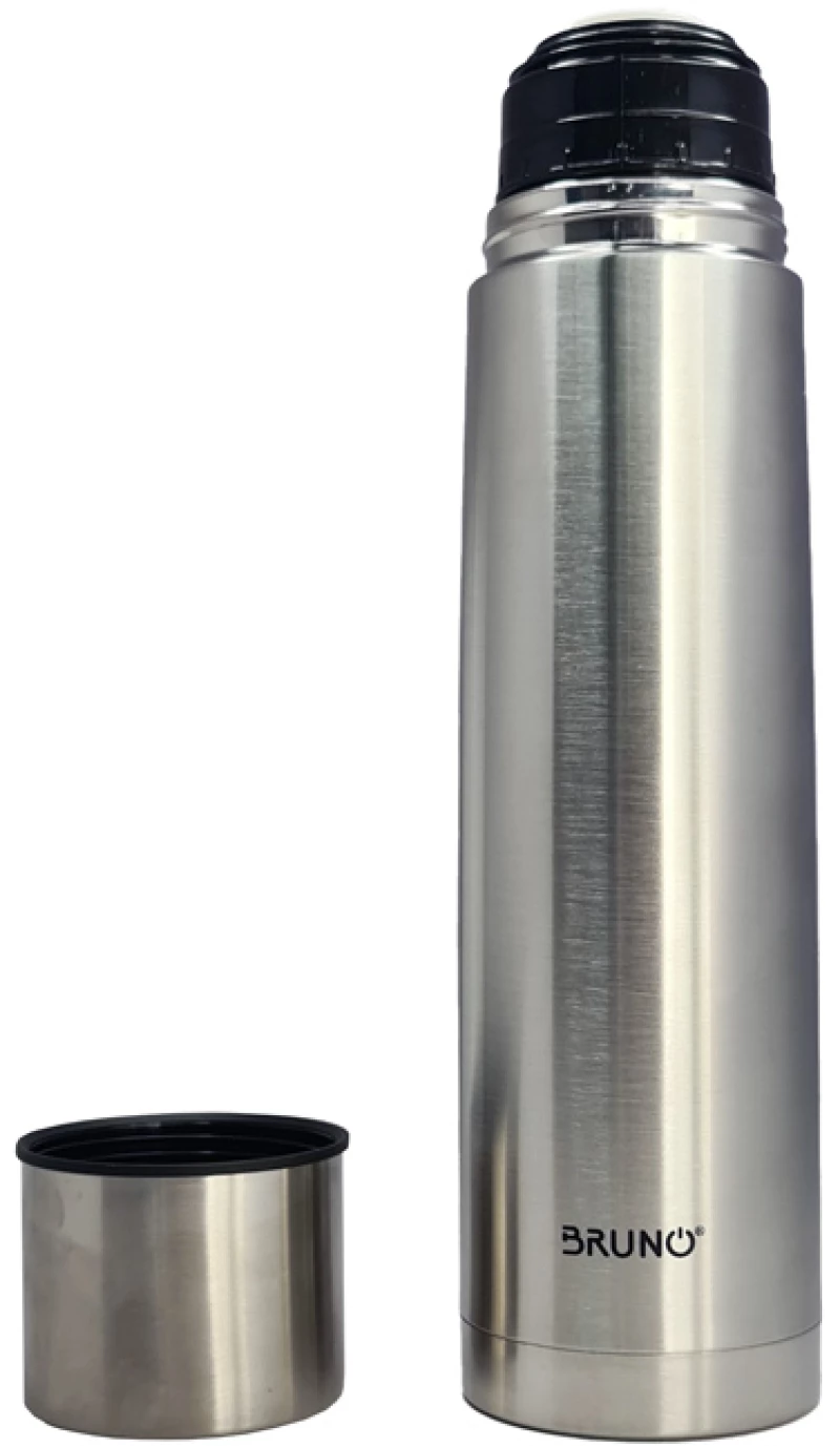 Bruno Θερμός Brn-0069 Με Καπάκι-κύπελλο Anti-slip 1000ml Ασημί
