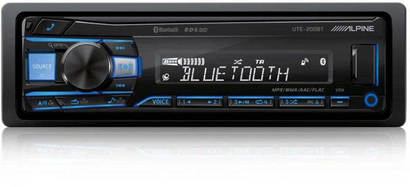 Alpine Ute-200bt Ηχοσύστημα Αυτοκινήτου Universal 1din (bluetooth/usb/aux) Με Αποσπώμενη Πρόσοψη