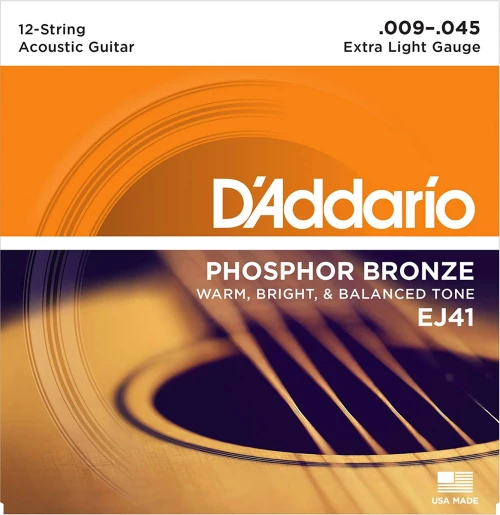 Daddario Ej41 Phosphor Bronze, 12-string - 09-45
