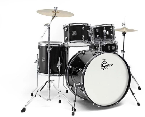 Gretsch Energy 5-piece Set, 20" Bass - Black (with 13" Hi Hats, 18" Crash/ride)