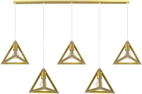 Globostar® Triangle 00610 Μοντέρνο Κρεμαστό Φωτιστικό Οροφής Πολύφωτο Χρυσό Μεταλλικό Πλέγμα Μ170 X Π22 X Y130cm