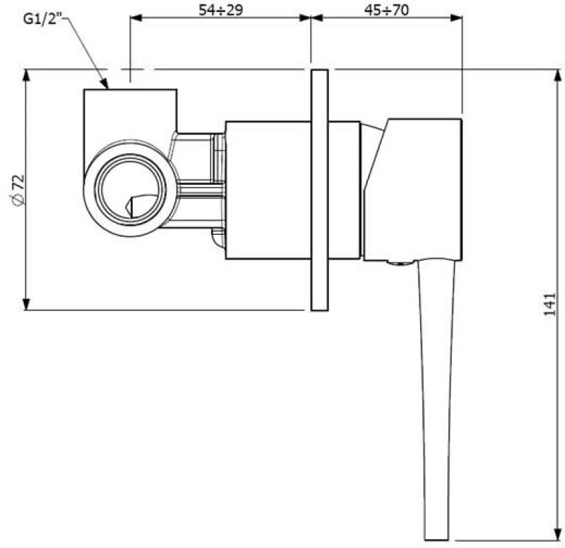 Orabella Element 10106 Chrome - Μικτης Εντοιχισμού 1 Εξοδου