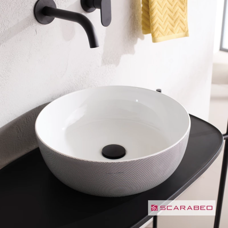 Scarabeo Glam 1807 Pois Black 39x39 - Επιτραπέζιος Νιπτήρας