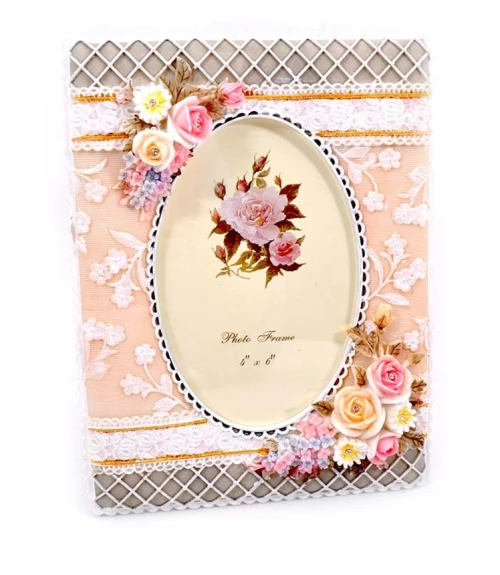 64690 Κορνιζα Polyresin Fylliana Floral Οβαλ 10*15 Α108-46 Bf