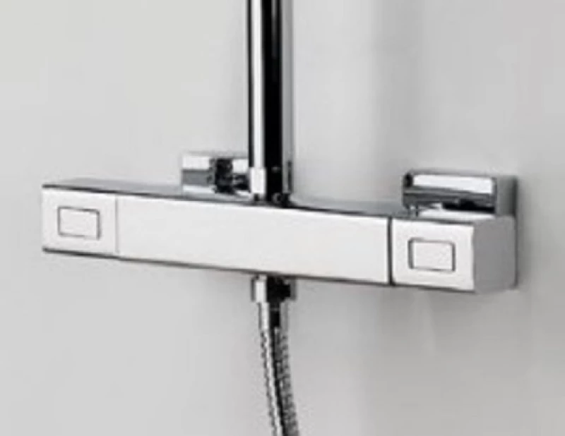 Eurorama Thermo Square 613066 Chrome - Θερμοστατικη Στήλη Ντουζ 2 Εξοδων