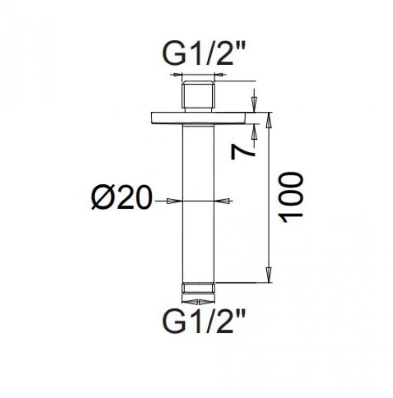 Almar E044044+r50813 Inox Finish - Κεφαλή Ντους Με Βραχίονα Οροφης