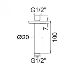 Almar E044044+r50813 Inox Finish - Κεφαλή Ντους Με Βραχίονα Οροφης