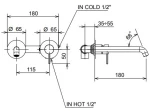 La Torre Elle 35032 Inox Brushed - Εντοιχιζόμενη Μπαταρία Νιπτήρα