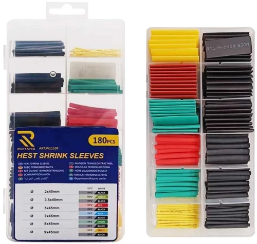 Θερμοσυστελλόμενα Μανίκια Καλωδίων - 180pcs - 675138