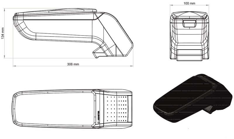 Armster Seat Leon (+ Καλωδιο 12v) 2020+ Τεμπελησ Armster S (μαυροσ) V01402/rt