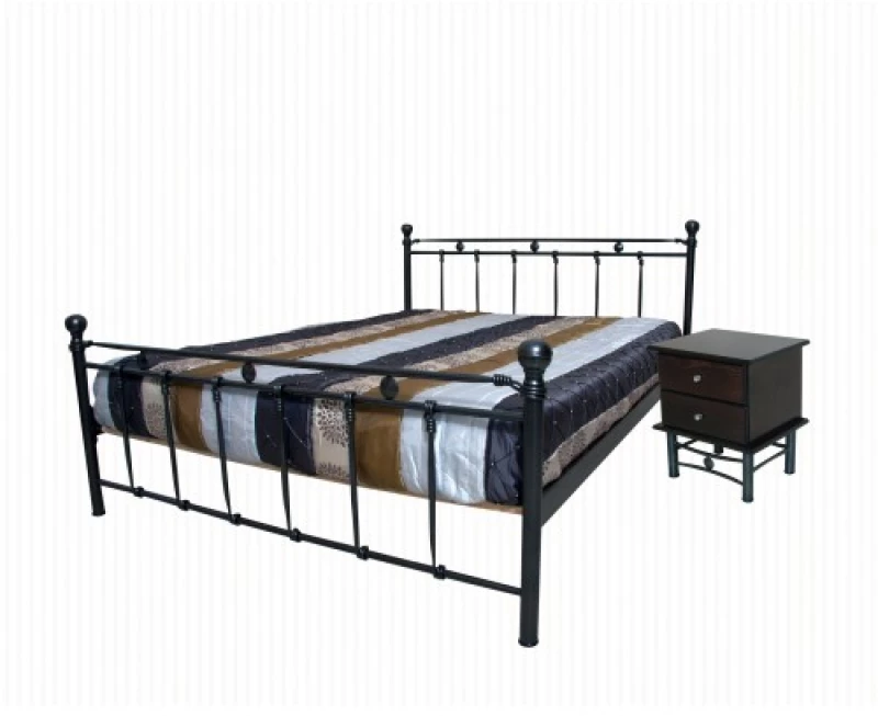 Μεταλλικό Κρεβάτι Metal Casa Κόμπος 1 Εκρού 100 X 200