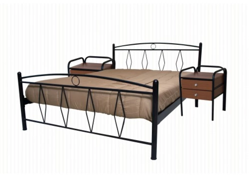 Μεταλλικό Κρεβάτι Metal Casa Ρόμβος Μαύρο 100 X 200