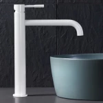La Torre New Tech White Matt Μπαταρία Νιπτήρος Υψηλή, Με Βαλβίδα Clic-clac 12507-300