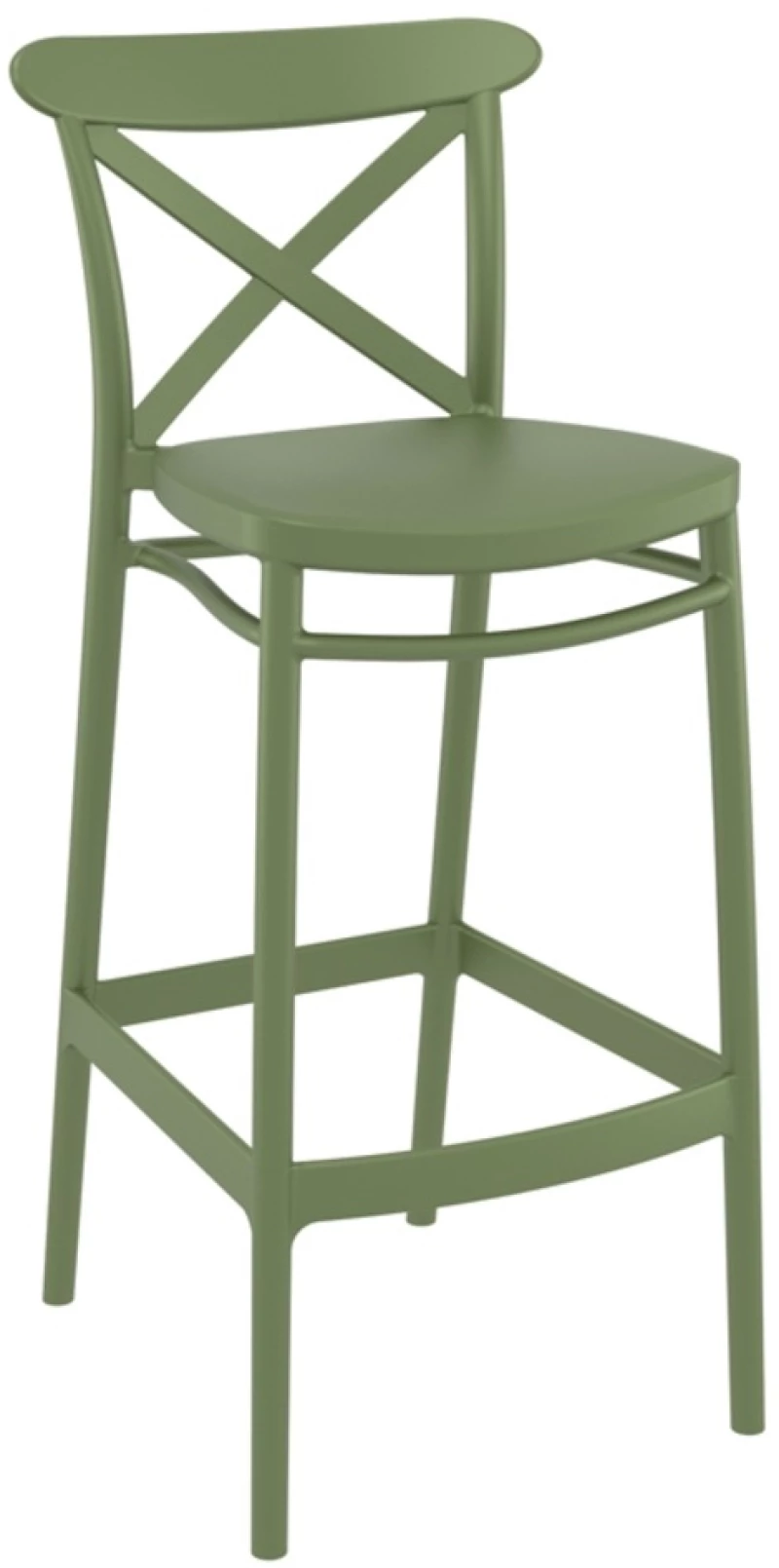 123612 Cross 75εκ. Σκαμπο Olive Green Πολ/νιου (σετ 4 Τεμαχιων)
