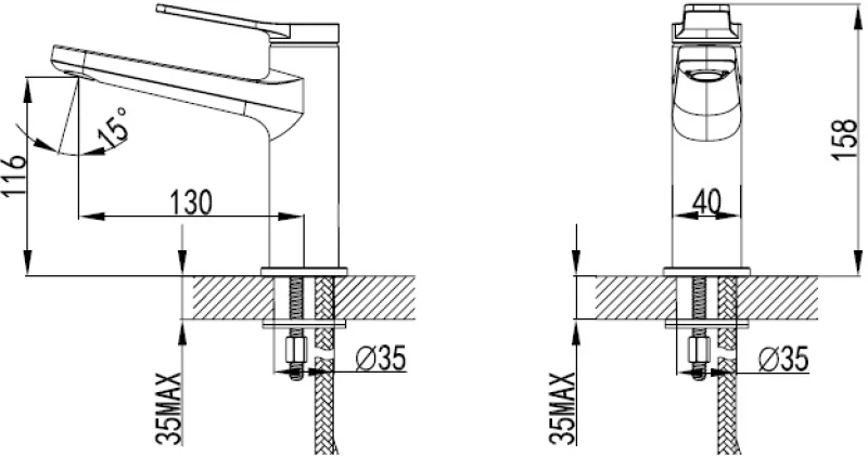 Praxis Andare Bianco Wnw168073ph-rg - Μπαταρία Νιπτήρα