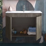 Drop Magnolia S60 Walnut - Πάγκος Με Νιπτήρα & Καθρέπτη
