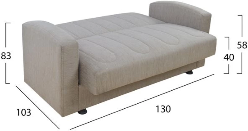 Καναπεσ Κρεβατι 2θεσιοσ Dimos V04 Μπεζ Hm3075.02 157x77x83 Εκ.