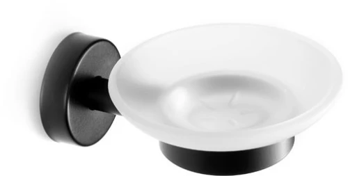 Karag Uno Σαπουνοθήκη Γυάλινη Μαύρη Ματ