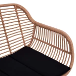 Σετ Σαλονι 4τμχ Allegra Hm5460 Μεταλλο & Wicker Σε Μπεζ Χρωμα
