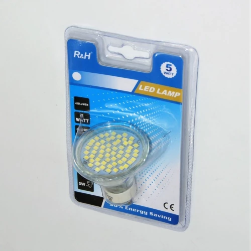 Led Λαμπα Gu10/5w/450lm/6500k Gu10-60smd-5w
