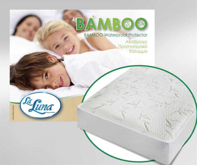 Επίστρωμα Αδιάβροχο La Luna Bamboo Λευκό Μονο 90 X 200