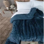 Kουβερτοπάπλωμα Borea Cozy Πετρόλ Πετρόλ Μονο 160 X 220