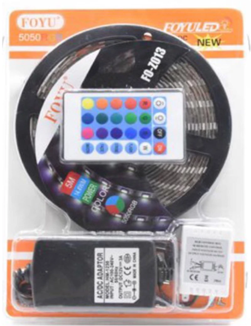 Ταινία Led Τροφοδοσίας 220v Rgb Μήκους 5m Τύπου Smd5050