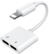 Joyroom Lightning - 2x Φορτιστής Lightning Και Αντάπτορας Ακουστικών - Headphone Adapter Audio And Charging Λευκό S-y104