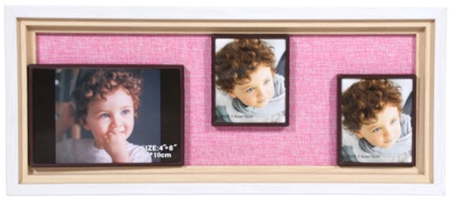 97401 Κορνιζα Ξυλινη Fylliana 3 Θεσεων Με Μαγνητη Ροζ 15*40 8266-3 Bf