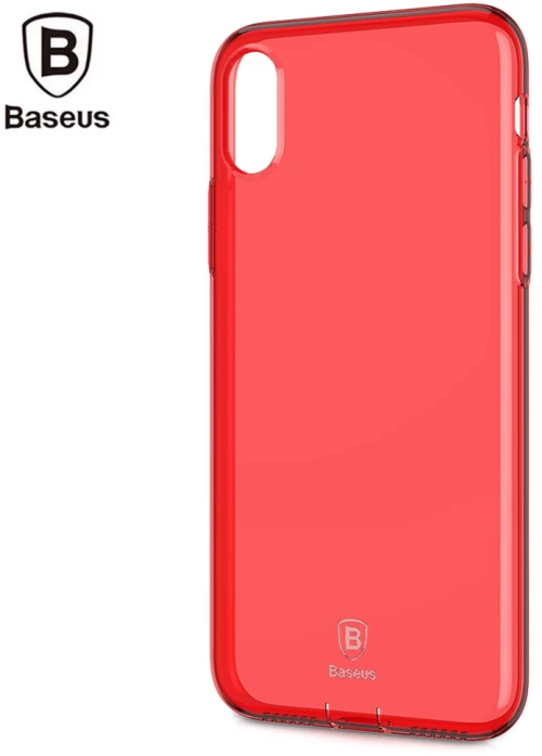 Baseus Simple Series Pluggy Case Tpu Back Cover For Iphone X - Κόκκινη - Arapiph8-a09