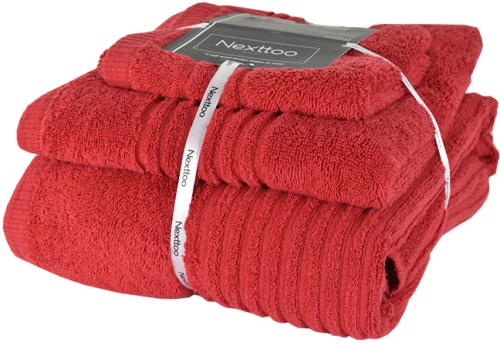 5005 Σετ Πετσέτες 100%cοτ 600gr 3τεμ Red - -