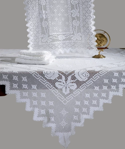 Χειροποίητο Πλεκτό Μερσεριζέ Τραπεζομάντηλο 187 (170cm X 170cm) - -
