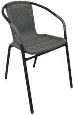 271217 Πολυθρονα Rattan Mercury Γκρι/μαυρο 54x61x73cm