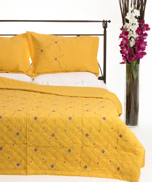 Κουβερλι Σετ (220cm X 240cm + 2 X 50cm X 70cm) 024 Κίτρινο - -