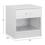 Κομοδινο Με 1 Συρταρι Laney Λευκο Hm2345.05 45x35,5x47 Εκ.
