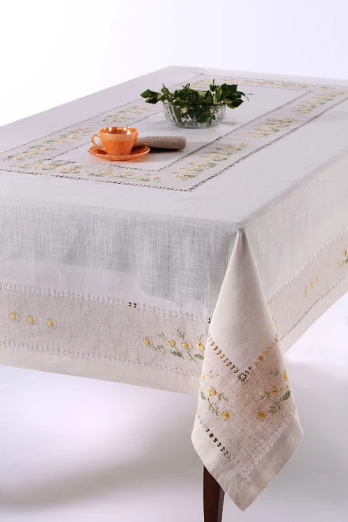 Χειροποίητο Τραπεζομάντηλο 9858 (170cm X 220cm) Κίτρινο - -