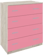 154154 Συρταριερα Fylliana Smile Grey Oak - Ροζ 80*45*90