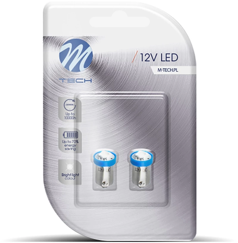 M-tech T4w 12v 0,24w Ba9s (μινιον) Led 1xsmd5050 Μπλε Blister 2τεμ. M-tech Lb008b/mt