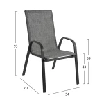 Σετ Τραπεζαρια 7τμχ Τραπεζι Bruno 150x90 Με Πολυθρονεσ Textiline Γκρι Hm11471