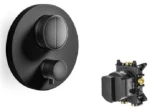 Almar Thermo-core Push Black Matt Θερμοστατικός Μίκτης Εντοιχισμού 2 Εξόδων+κιτ Εντοιχισμού E176632-400 E134001
