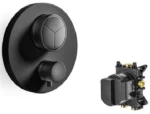 Almar Thermo-core Push Black Matt Θερμοστατικός Μίκτης Εντοιχισμού 3 Εξόδων+κιτ Εντοιχισμού E176633-400 E134001