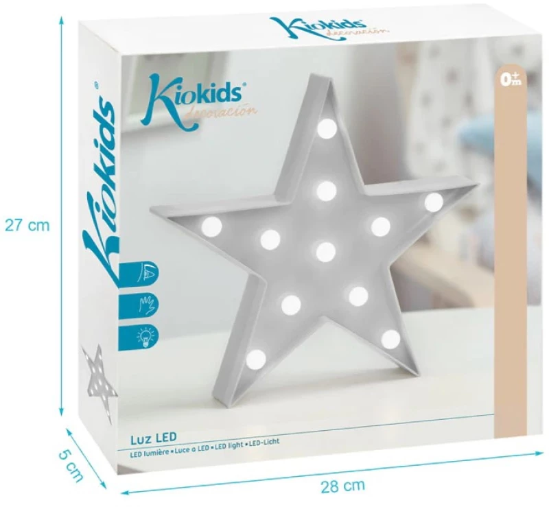 Kiokids Φωτιστικό Τοίχου Led Γκρί Αστεράκι 2861