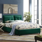 Κρεβατι Billie Με Βελουδο Κυπαρισσι Hm551.13 160χ200