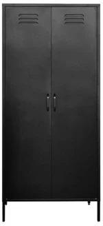 259199 Nextdeco Ντουλάπα Μαύρη Μεταλλική Δίφυλλη Υ170x76x50εκ.