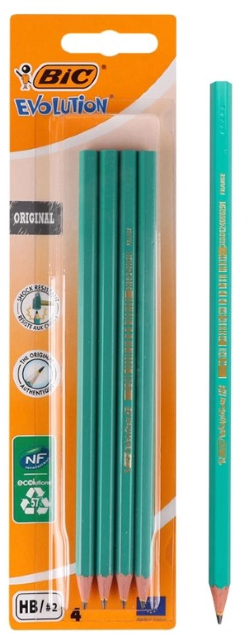 Bic Μολύβι Γραφίτη 2168902762 Evolution Εξάγωνο Hb Πράσινο 4τμχ