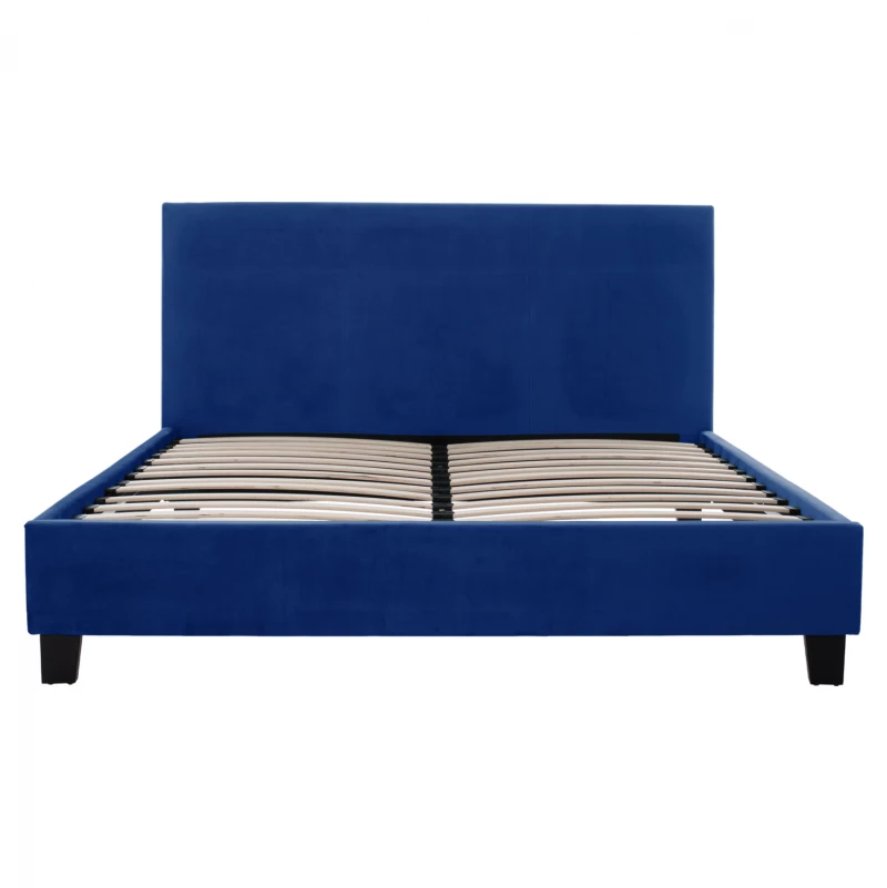 Κρεβατι Becca Απο Βελουδο Μπλε Hm553.18 Για Στρωμα 150x200 Εκ.